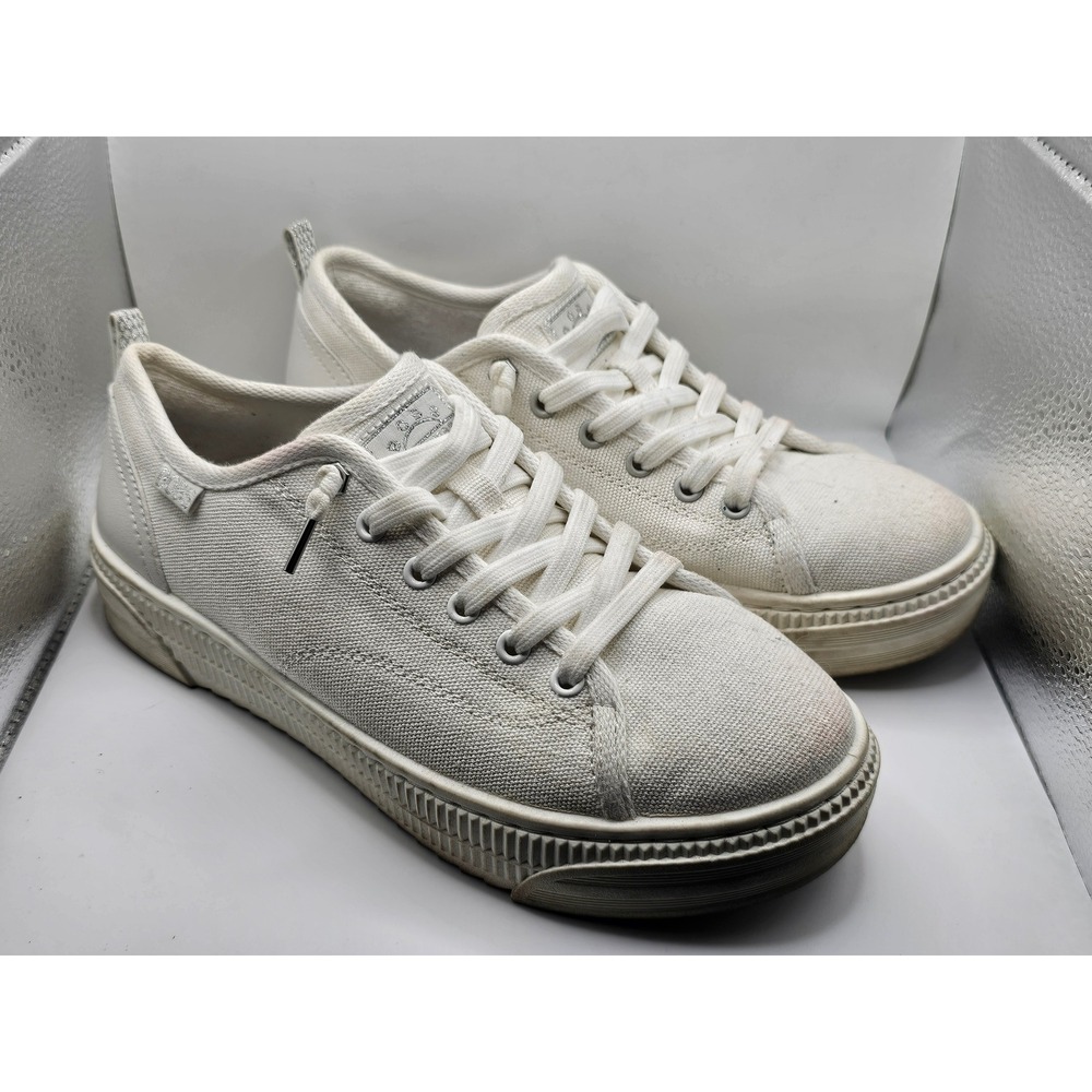 Skechers BOBS B Cute White Canvas Slip On Sneakers 114640 WSL Womens 6.5